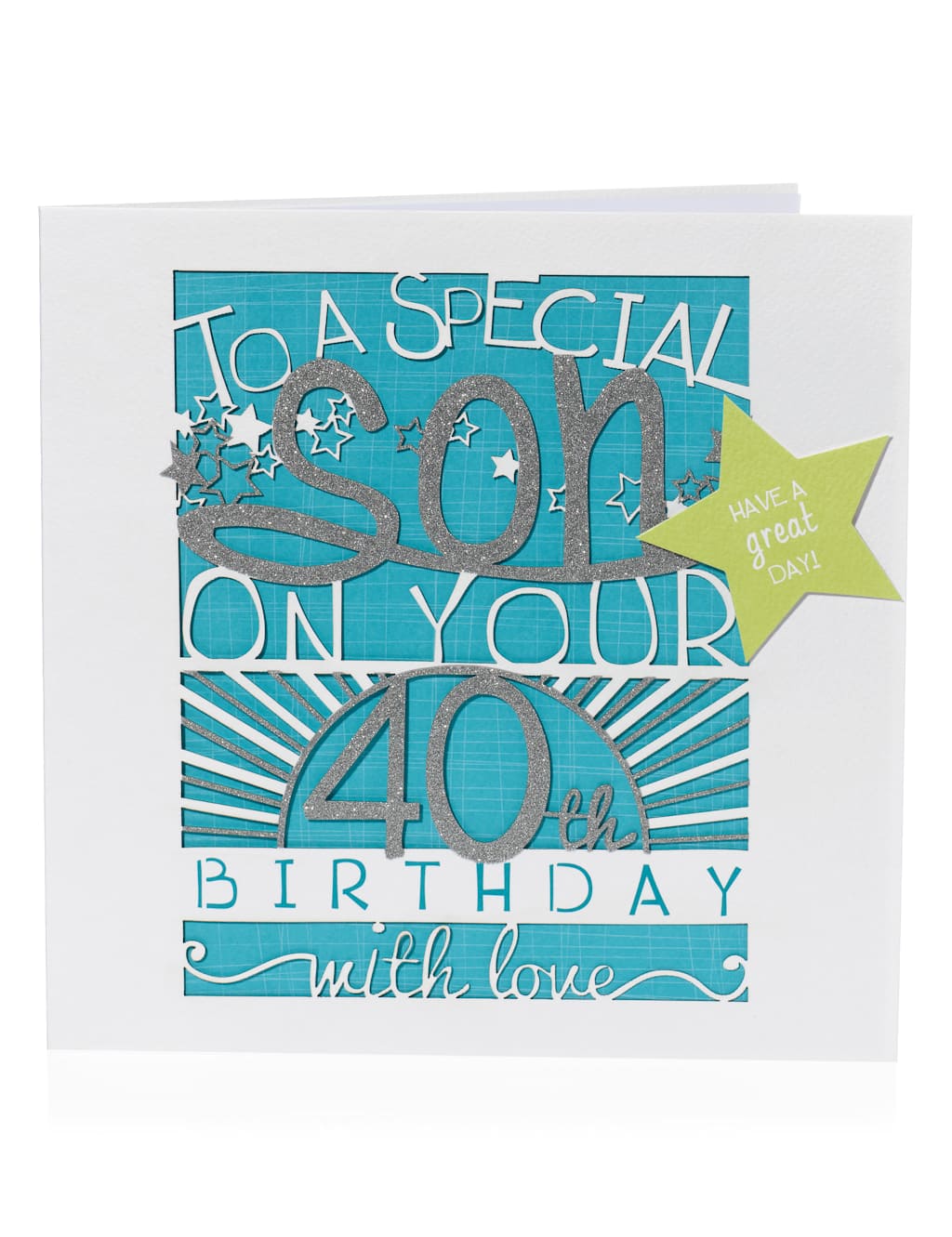 Large Glitter Letters 40 Son Birthday Card 1 of 2