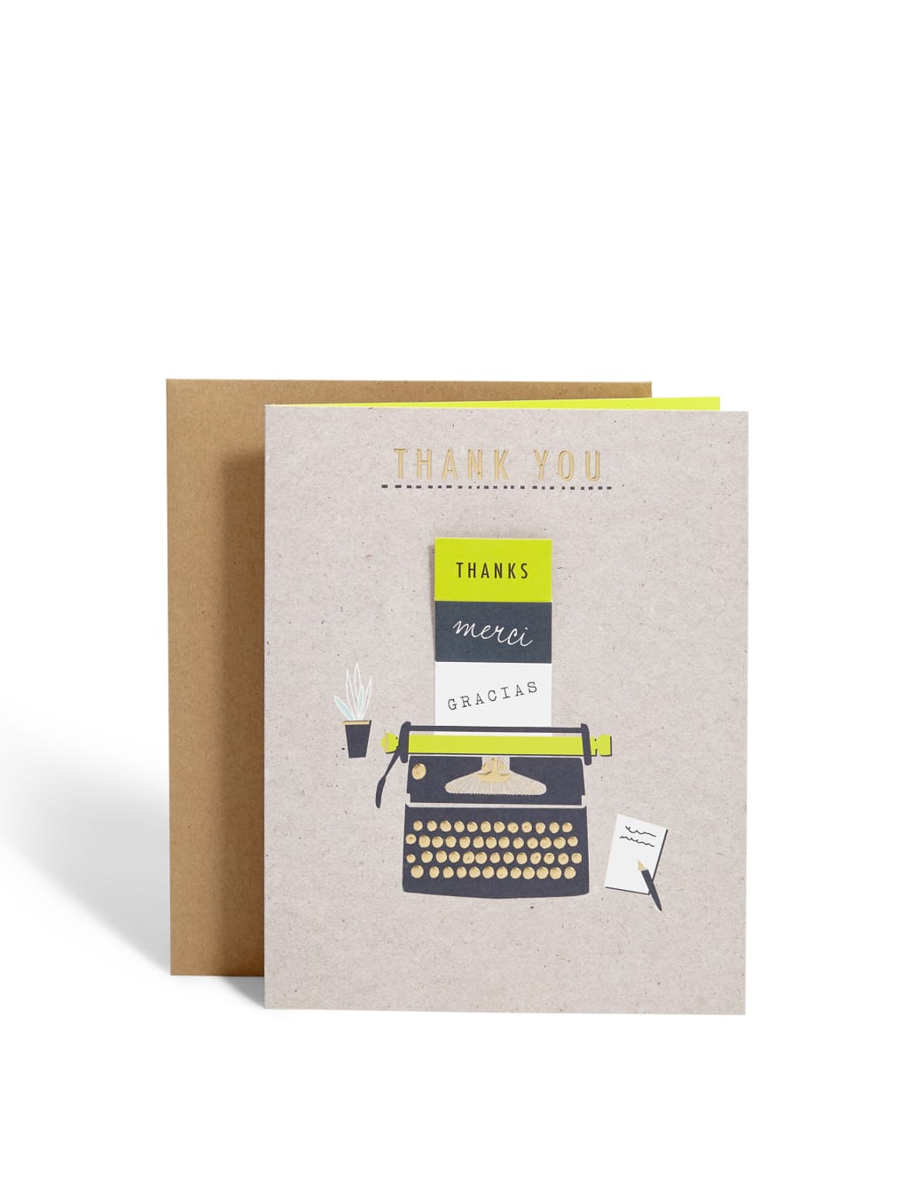 Typewriter Thank You Card 1 of 2