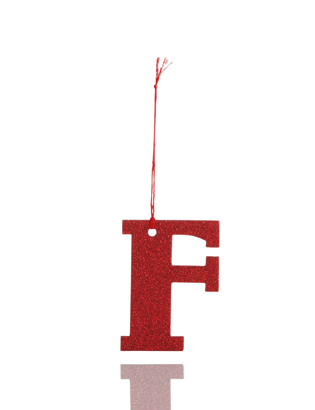 Alphabet F Red Glitter Tree Decoration 1 of 1