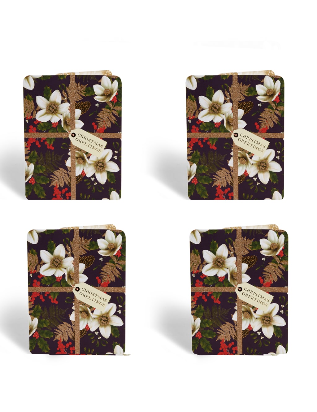 Floral Botanicals Christmas Cards - Pack of 4 1 of 4