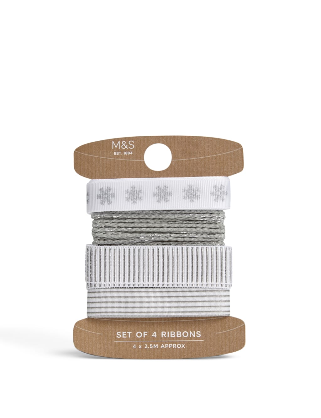 Nordic Noel Set of 4 Silver Ribbons 1 of 1