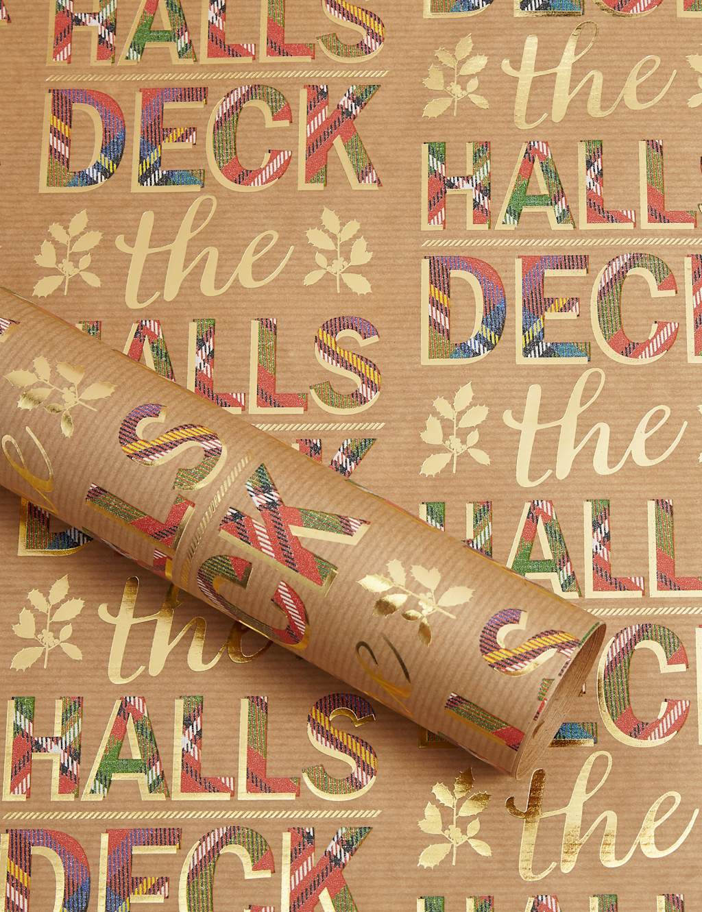 Joyeux Noel Tartan Text 3m Christmas Wrapping Paper 1 of 4