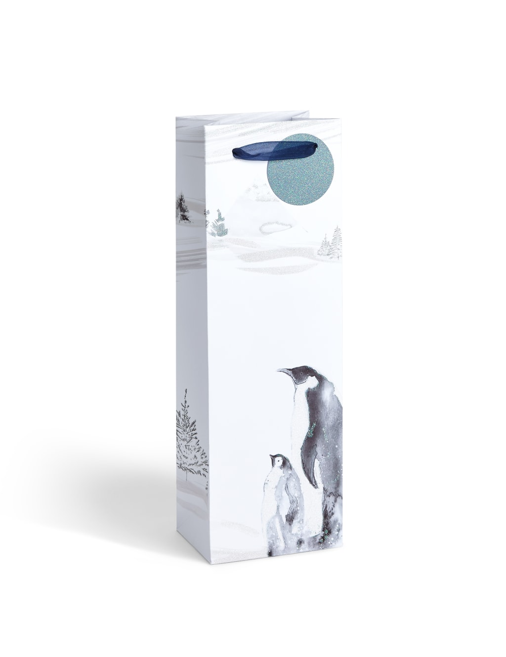Nordic Noel Penguin Winter Scene Bottle Bag 1 of 2