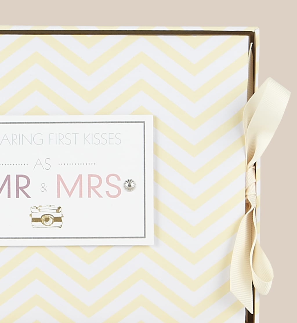 Chevron Collection Small Wedding Photo Album with Matching Keepsake Box 4 of 4