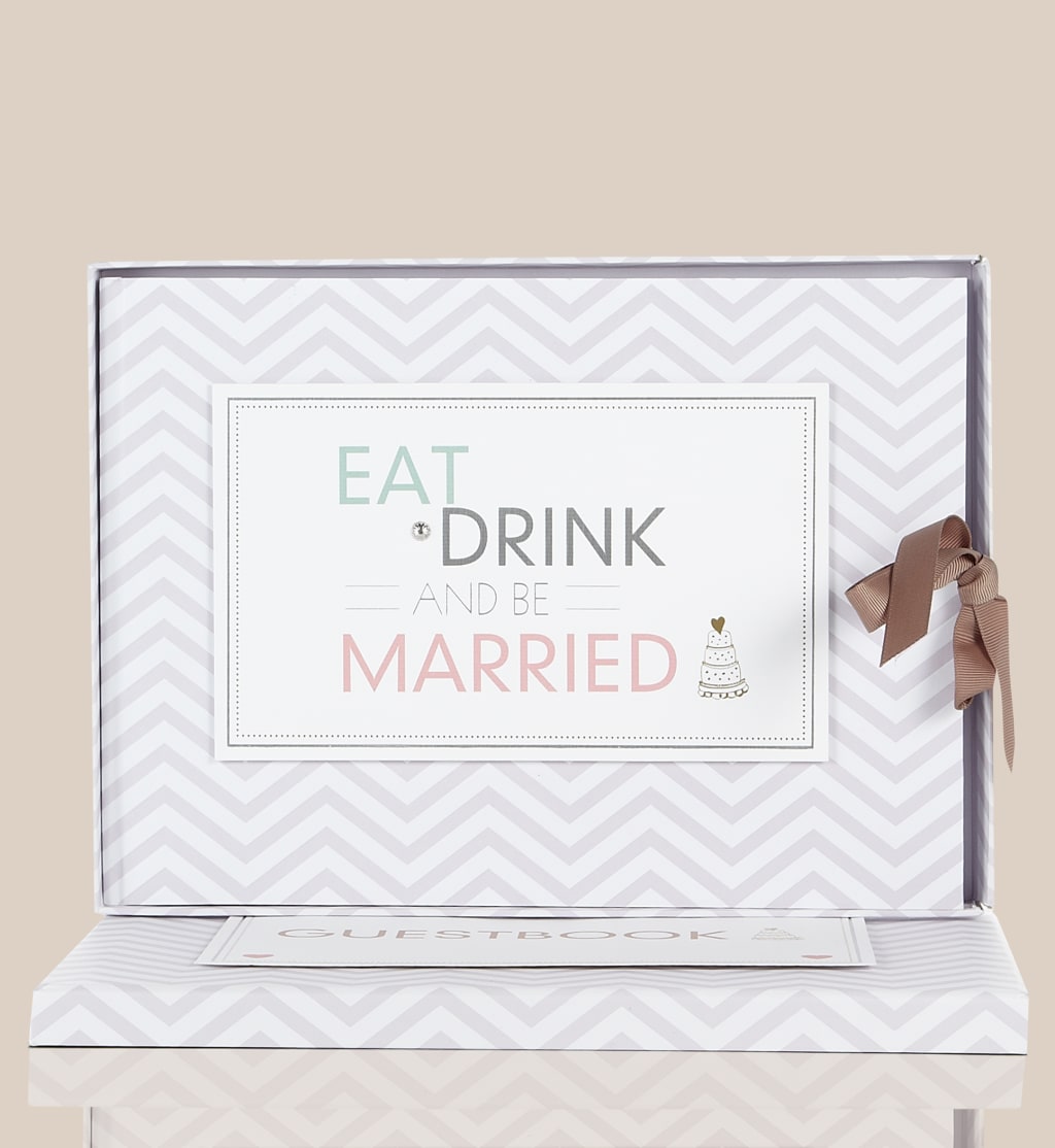 Chevron Collection Wedding Guest Book with Matching Keepsake Box 2 of 4