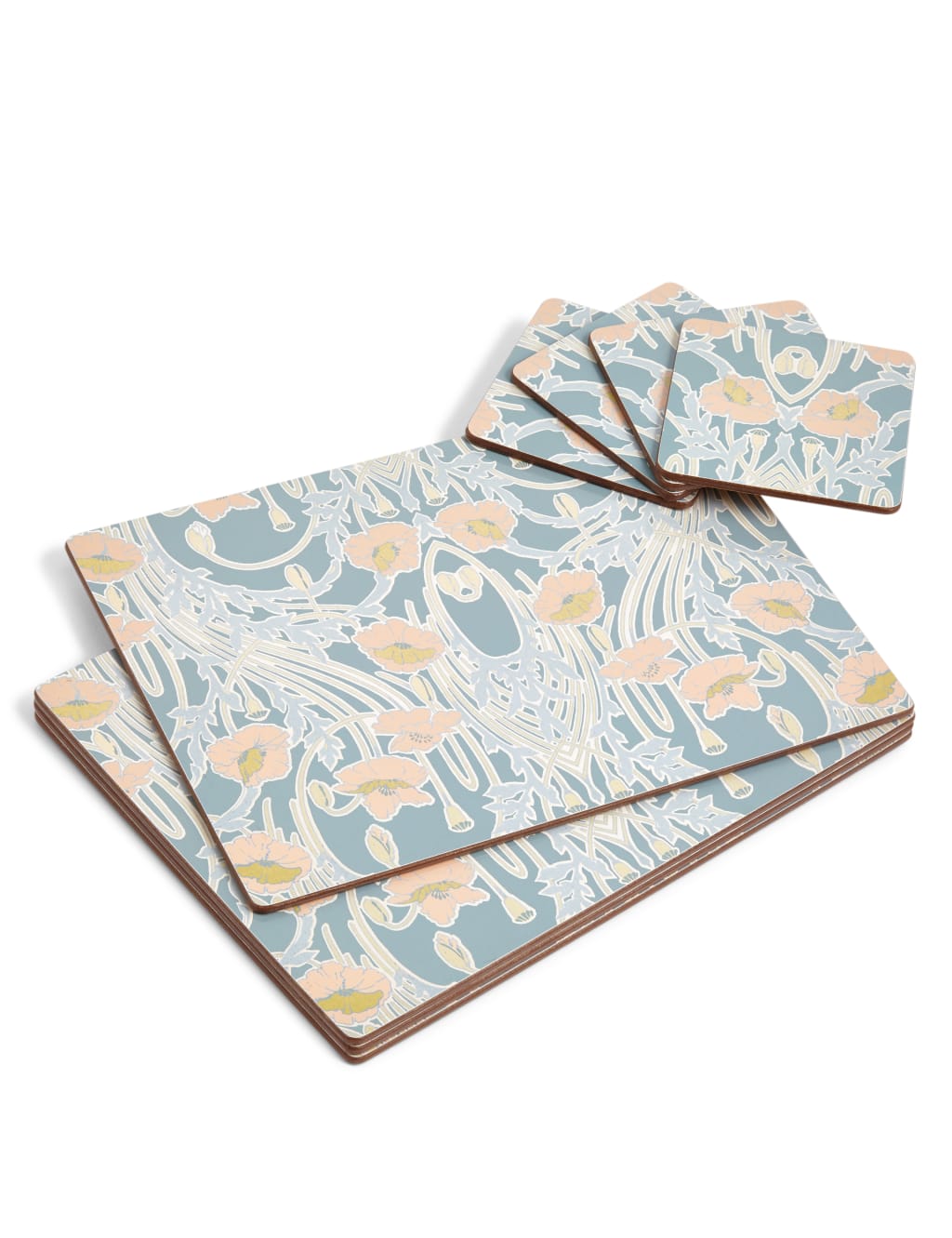 Ornate Floral Cork Mats & Coasters 4 Pack 1 of 5