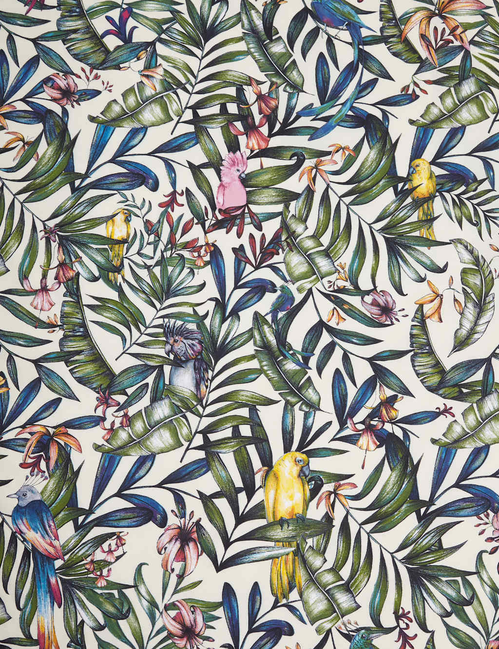 Kiera Tropical Bird Print Bedding Set 4 of 5