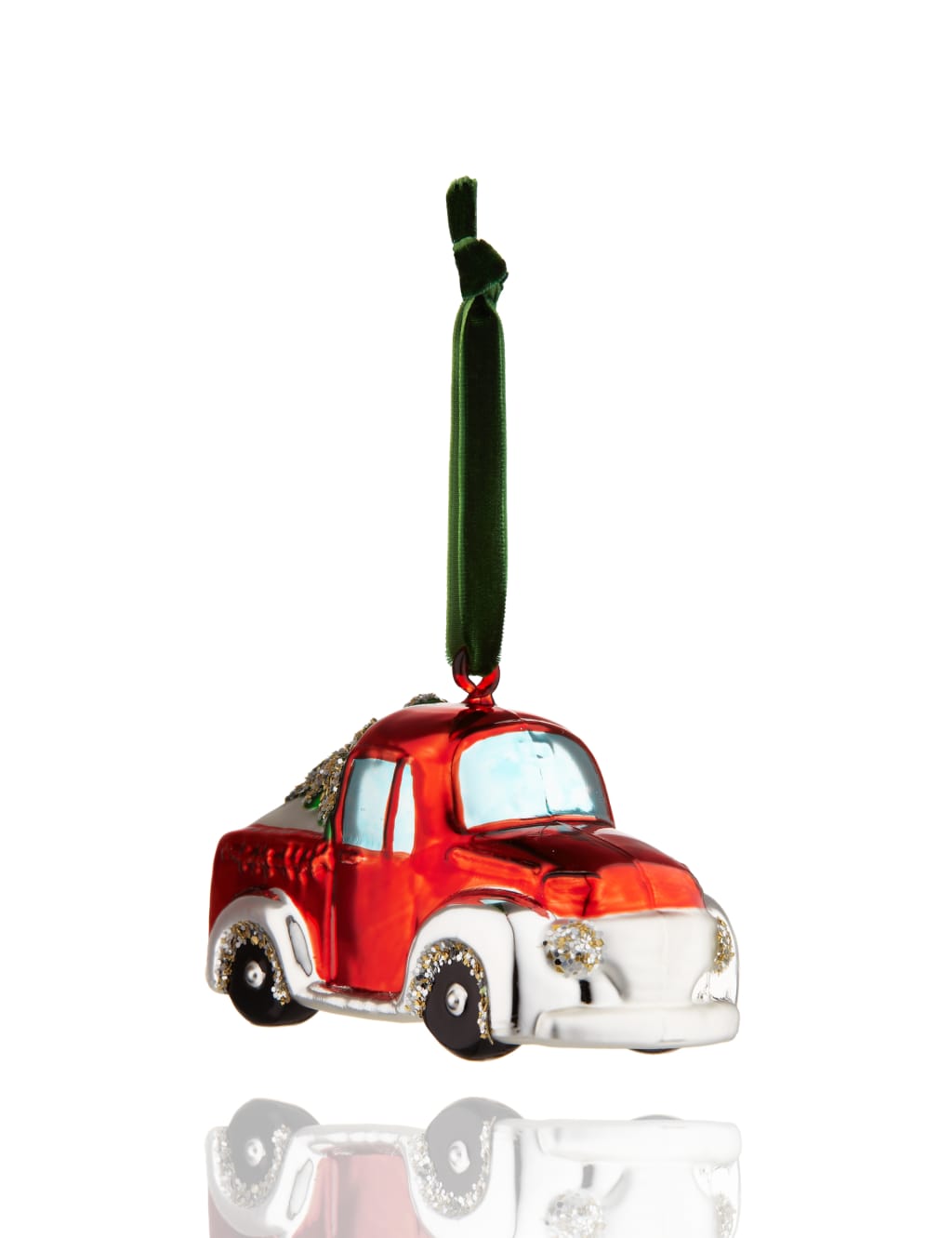 Glass Tree & Car Christmas Decoration 1 of 3