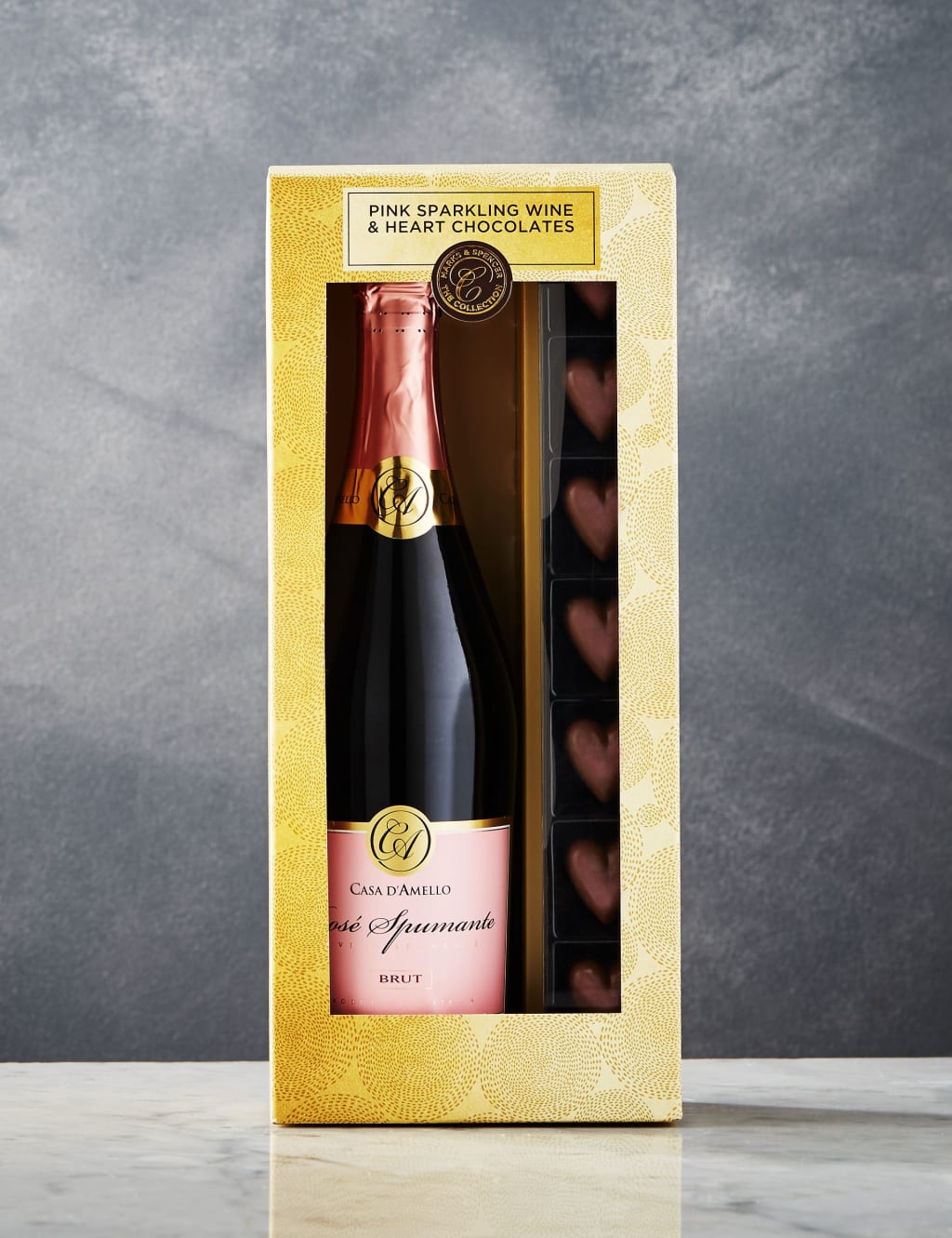 Pink Sparkling Wine & Shimmer Heart Chocolates 2 of 3