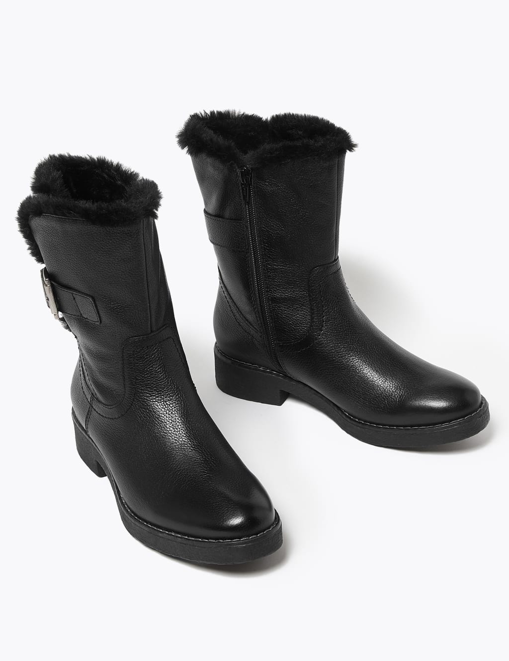 Marks and spencer fur lined boots hotsell