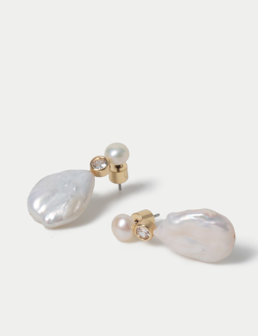 Cubic Zirconia and Fresh Water Pearl Drop Earring 2 of 2
