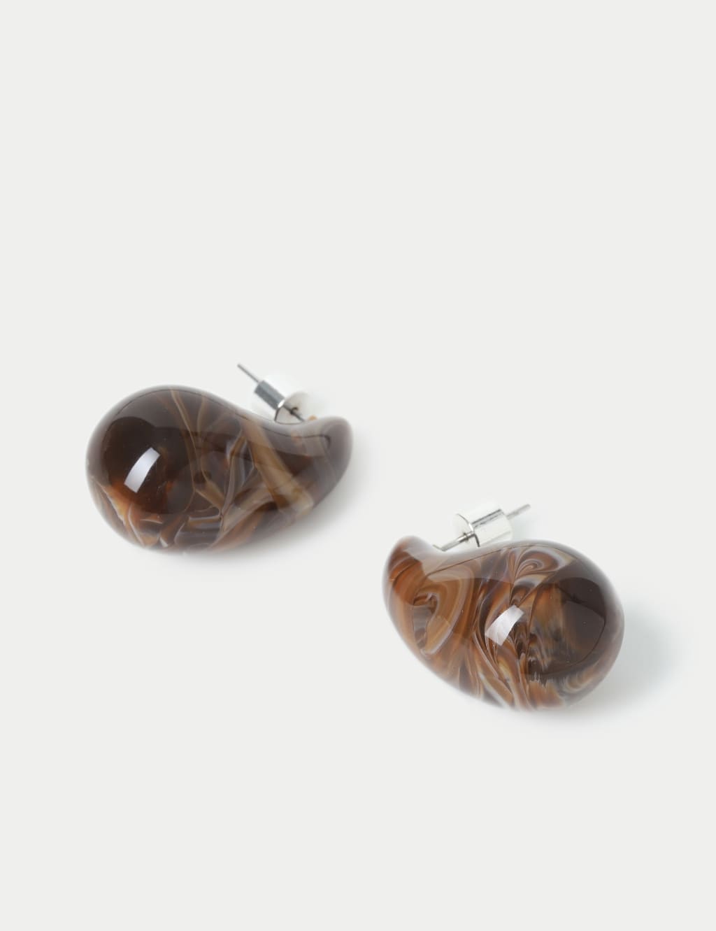 Brown Resin Tear Drop Earring 3 of 3