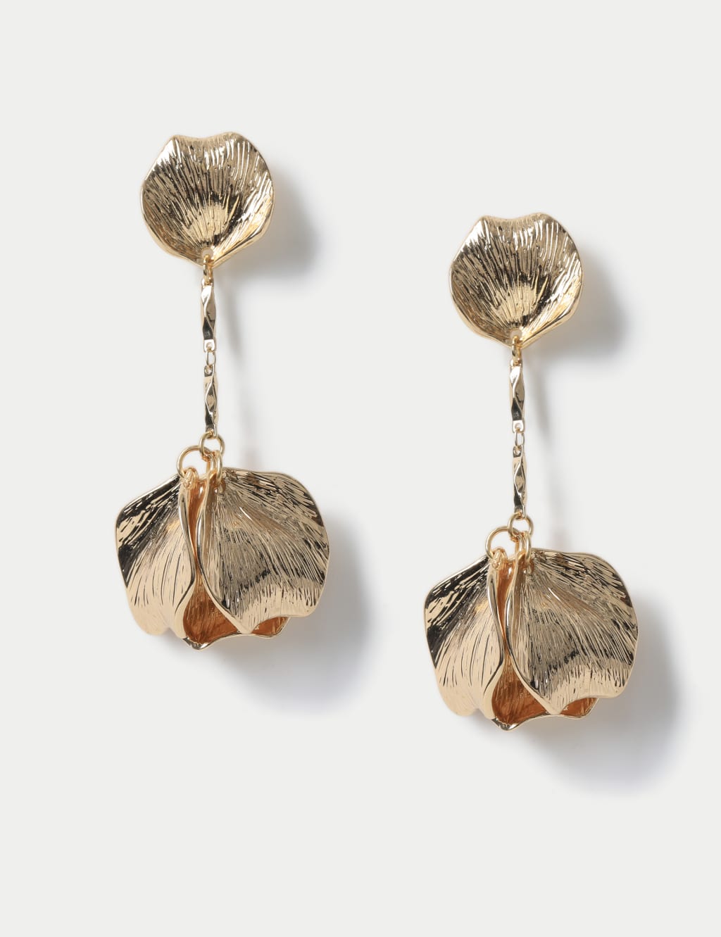 Gold Tone Floral Detail Drop Earring M S Collection M S