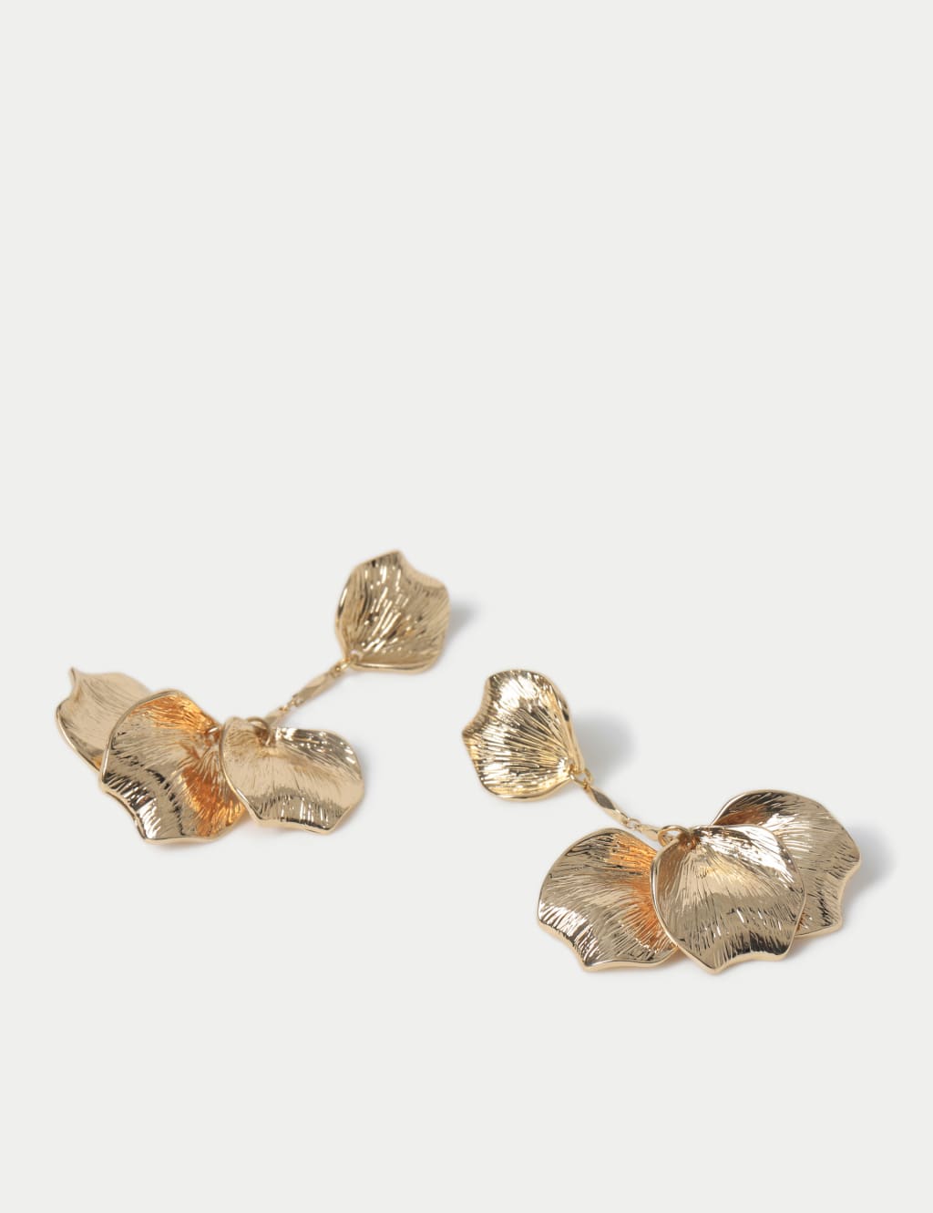 Gold Tone Floral Detail Drop Earring 3 of 3