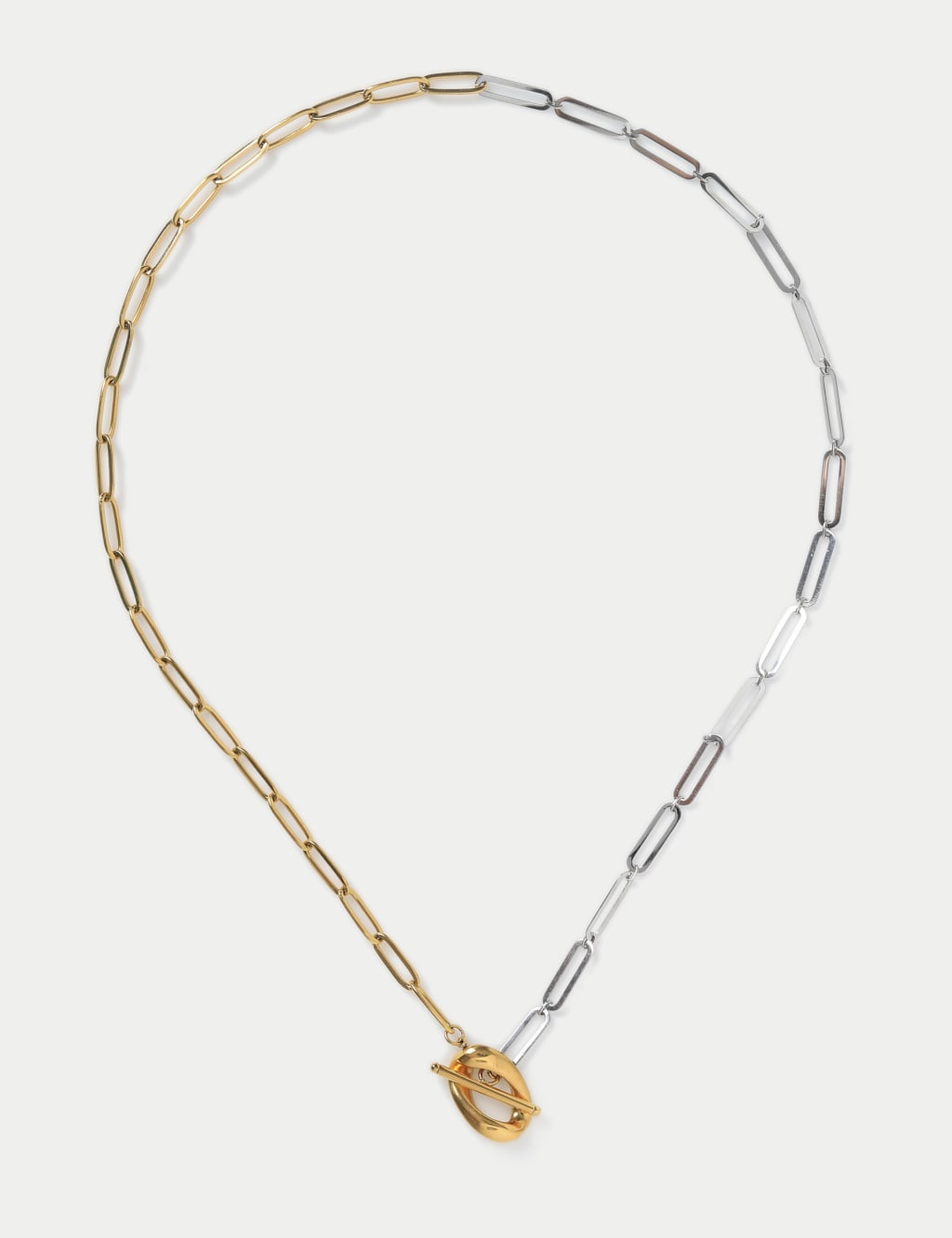 Mixed Metal Chain T-Bar Necklace | Autograph | M&S
