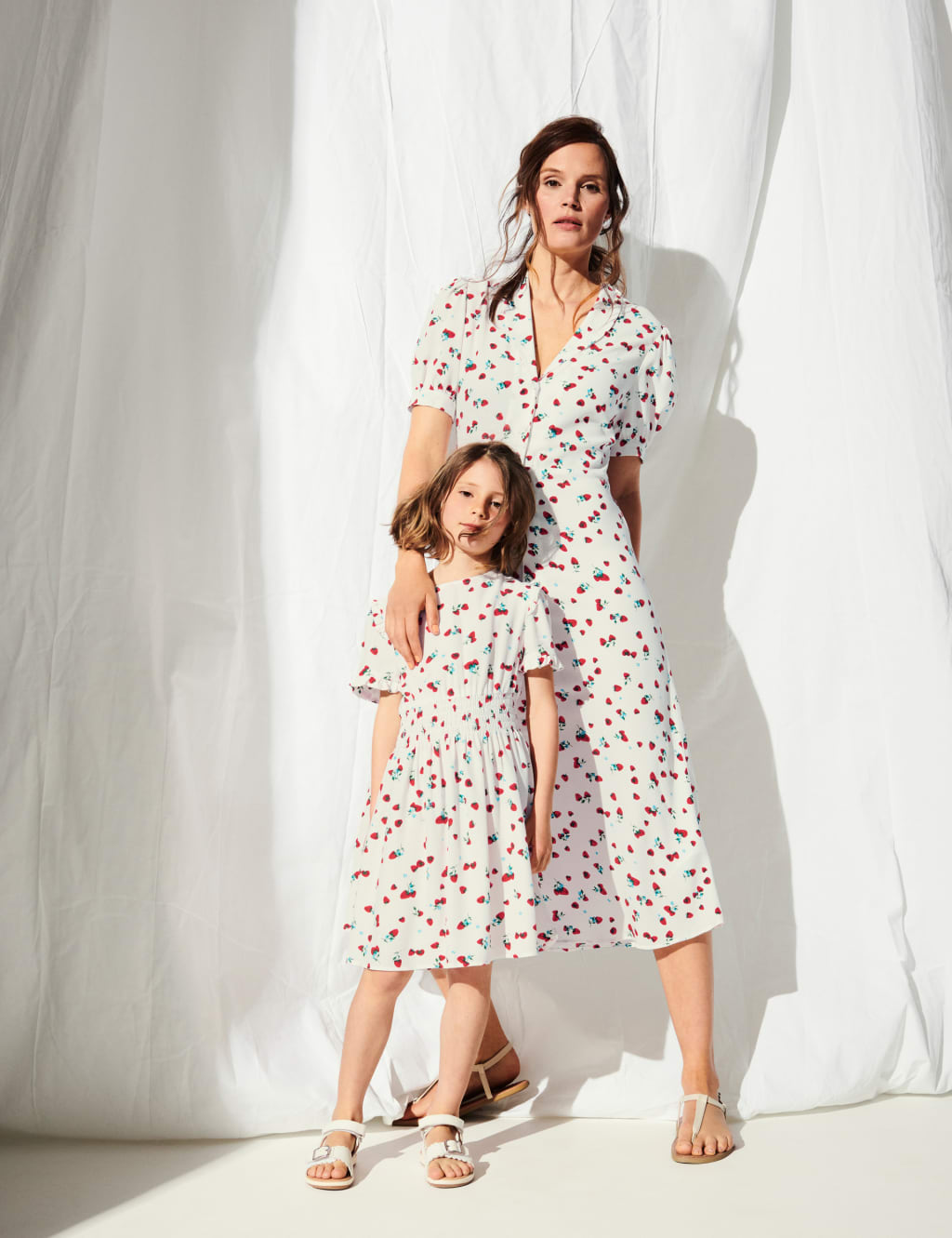 Strawberry Print Puff Sleeve Midi Tea Dress 7 of 7