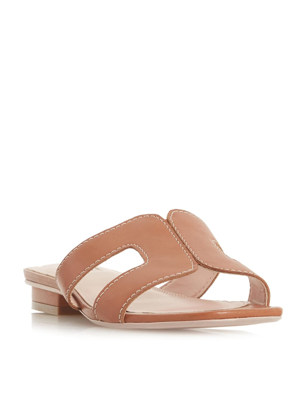 Leather Block Heel Sliders 3 of 5
