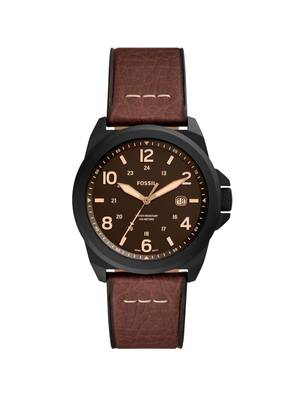 Fossil Bronson Brown Leather Watch 1 of 5