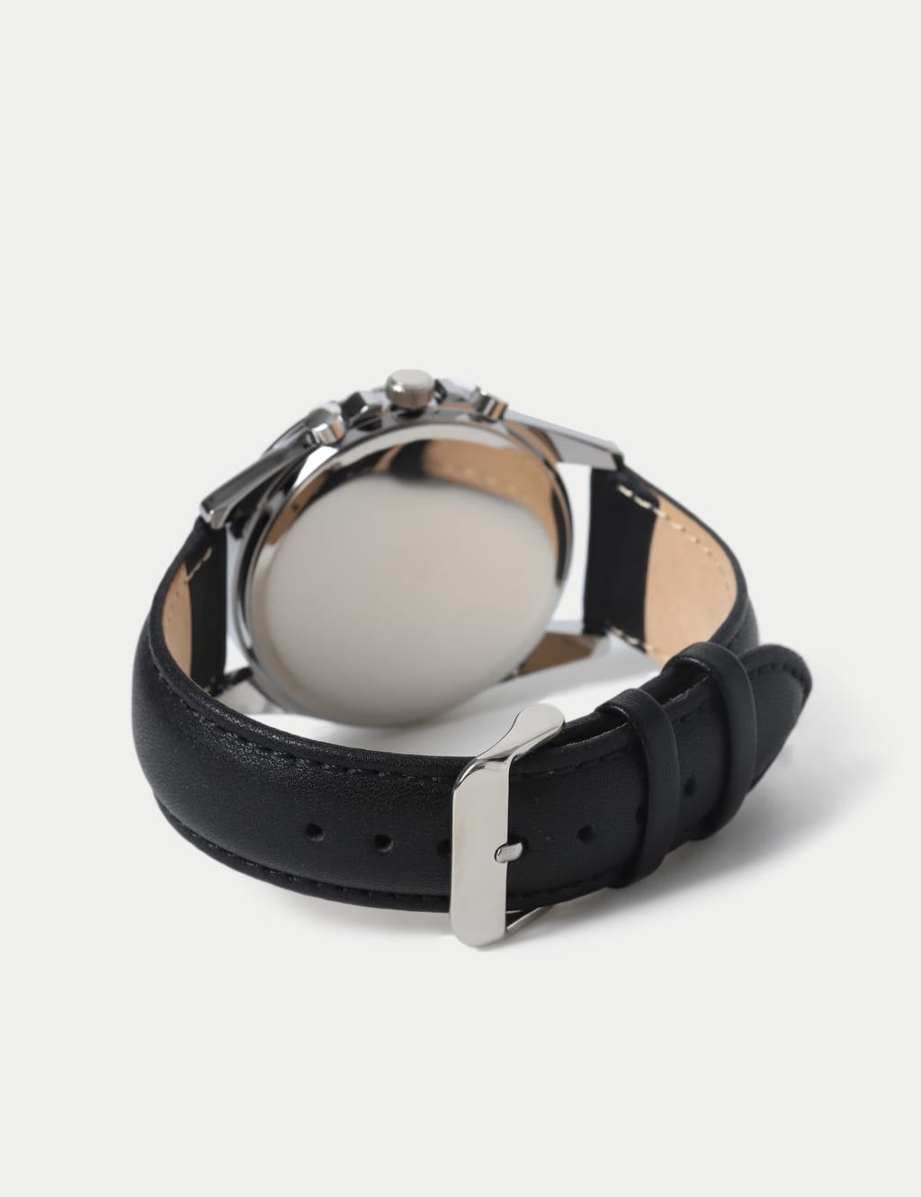 Silver Tone Round Face Croc Strap Watch M S Collection M S