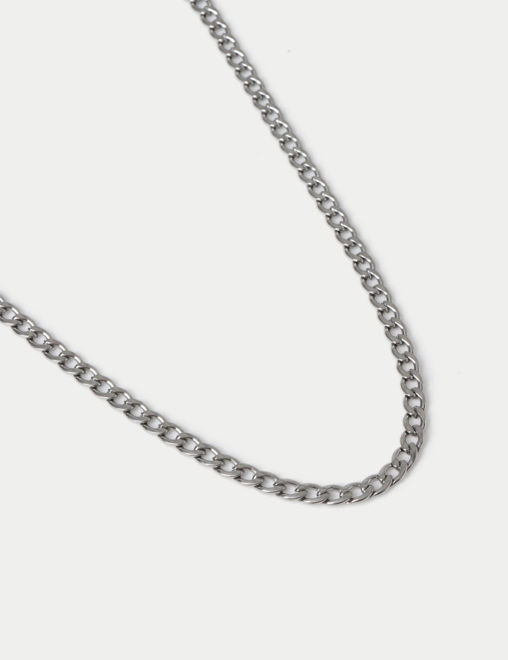 Waterproof Stainless Steel Silver Tone Chain Necklace 2 of 2