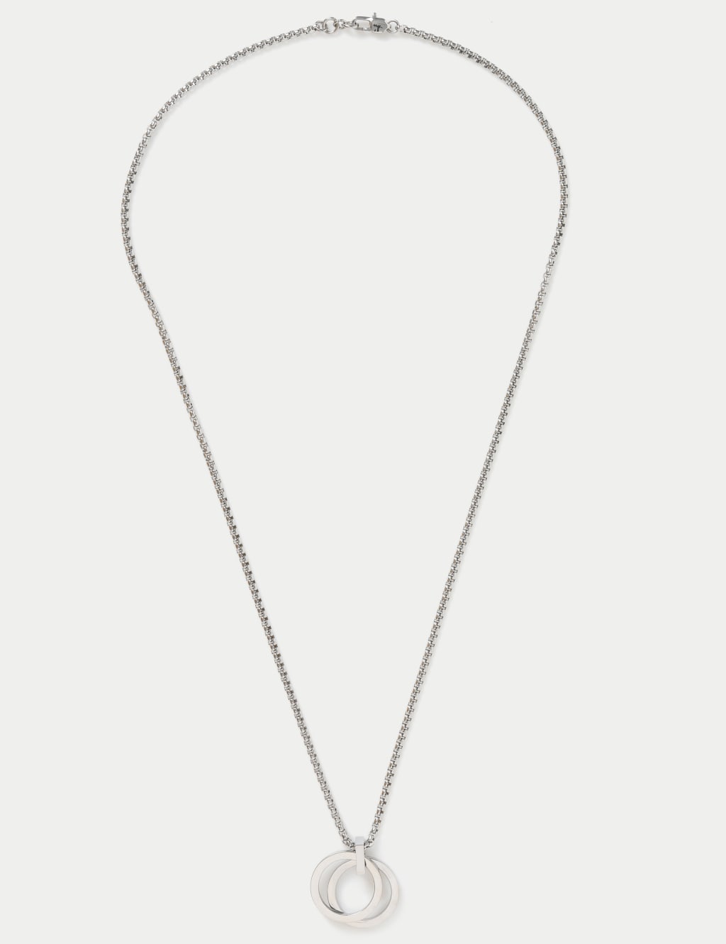 Waterproof Stainless Steel Silver Tone Pendant Necklace 1 of 2