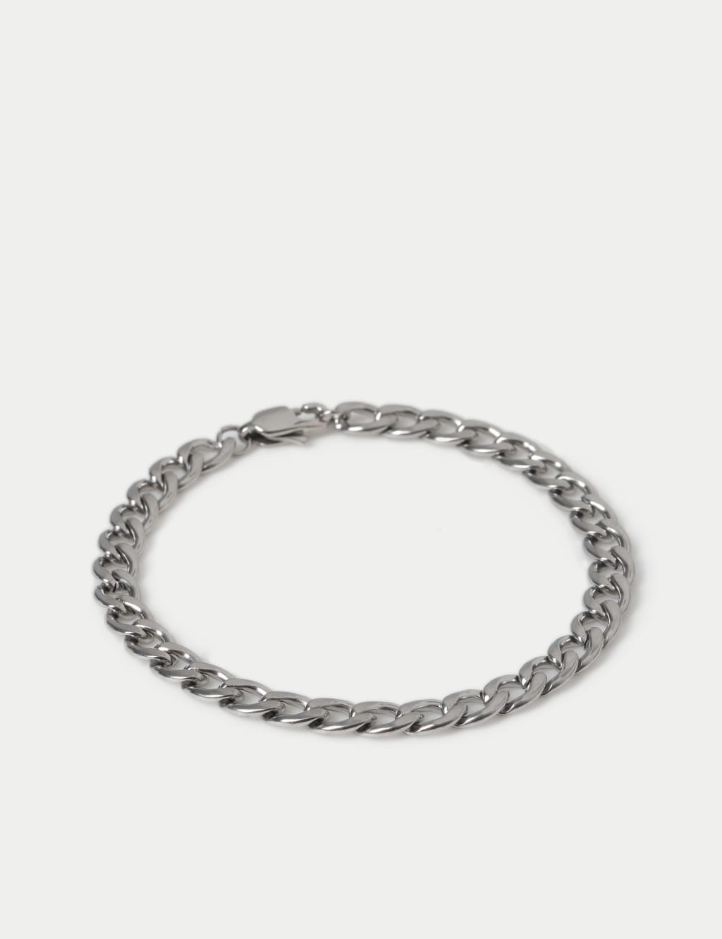 Waterproof Stainless Steel Silver Tone Chain Bracelet 2 of 2