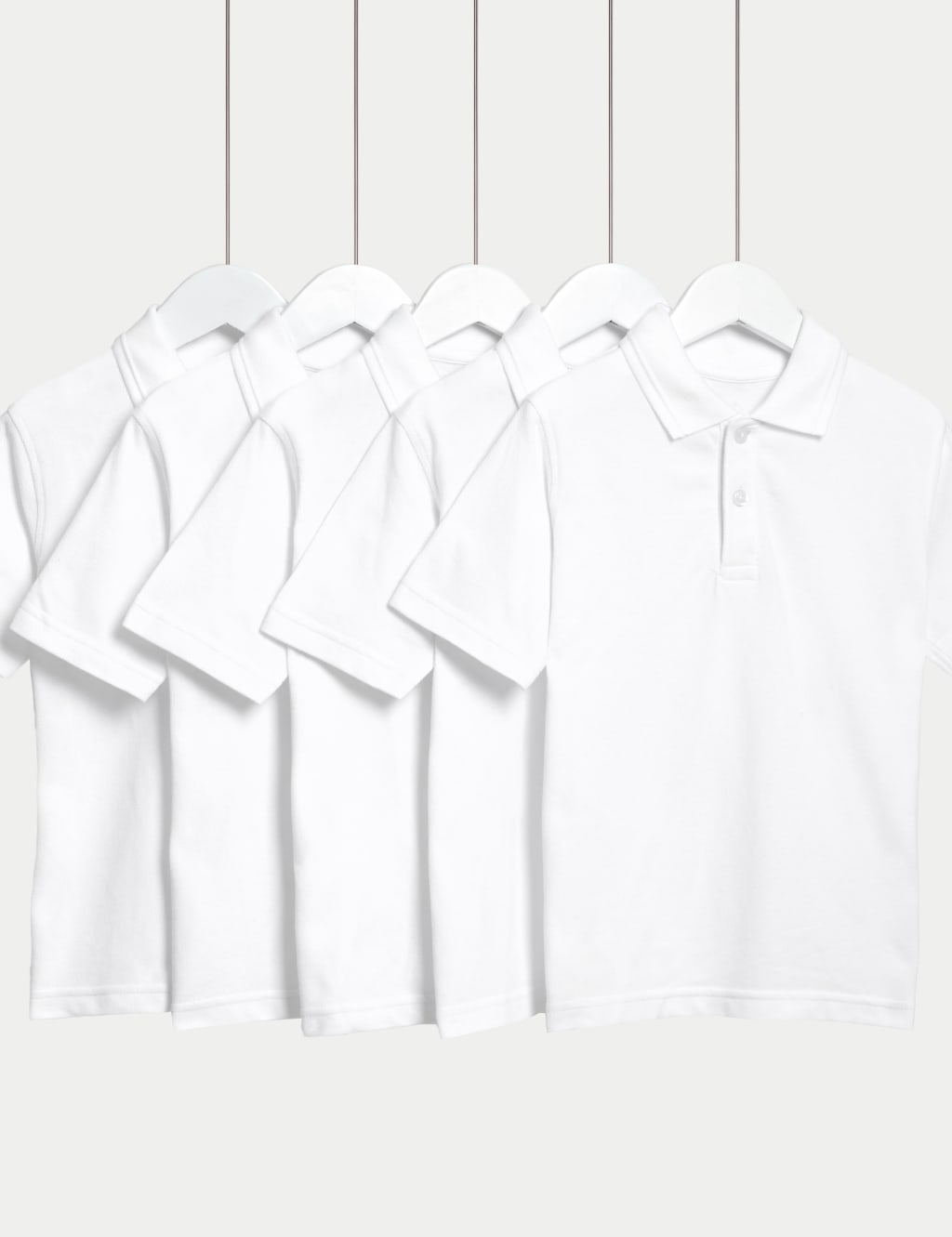 5pk Unisex Pure Cotton School Polo Shirts (2-18 Yrs) 2 of 4