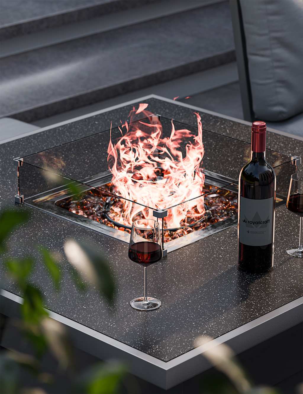 Mayfair Fire Pit Corner Lounging Set With 2 Benches 8 of 15