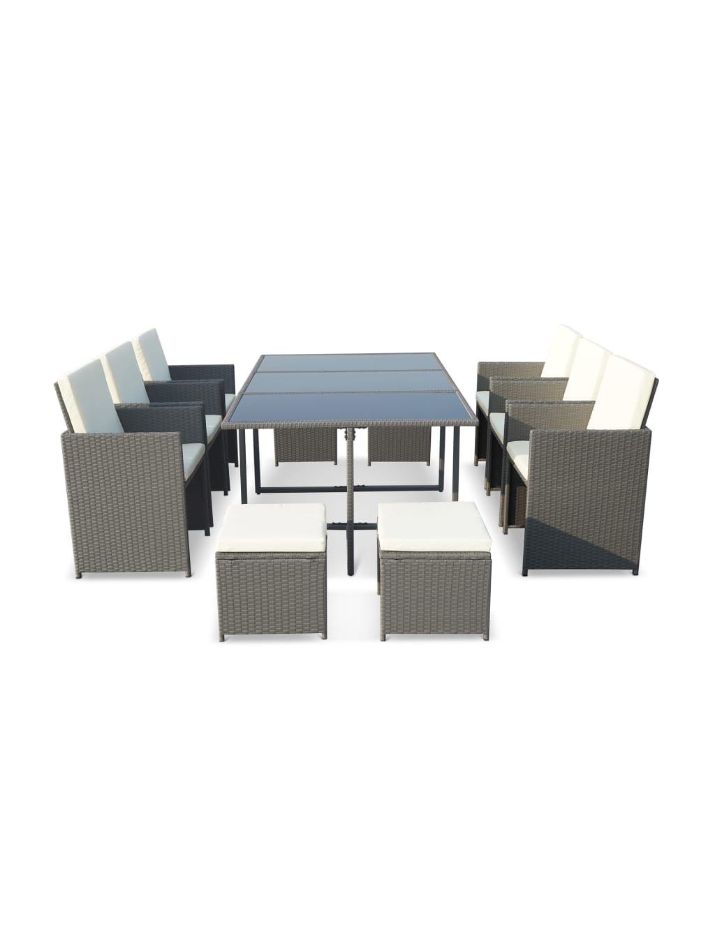 Cannes 10 Seater Rattan Garden Cube Dining Set 4 of 5