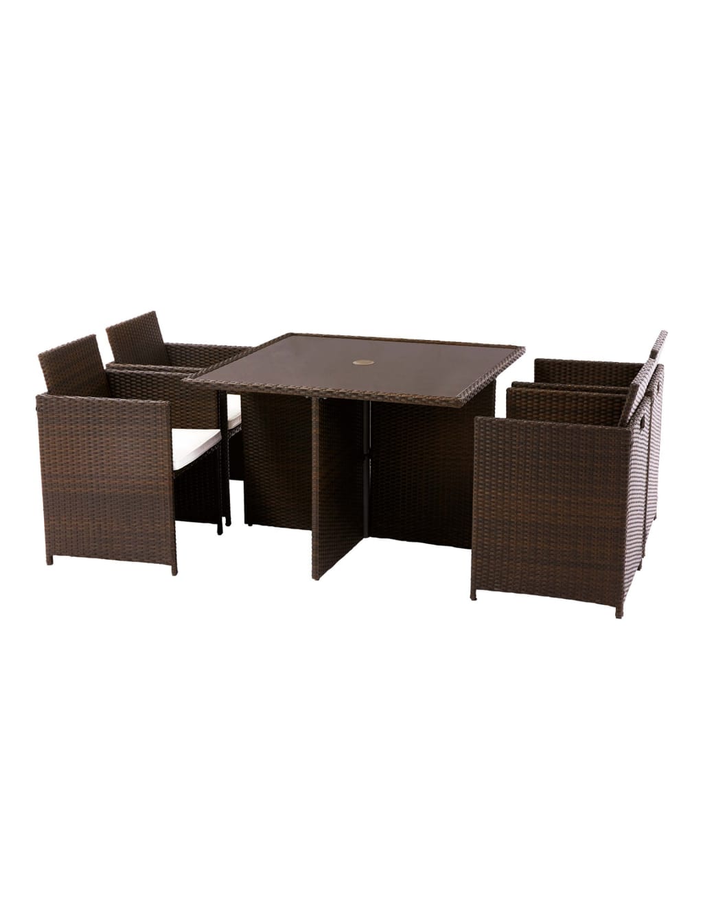 Nevada 4 Seater Rattan Garden Cube Dining Set 4 of 5