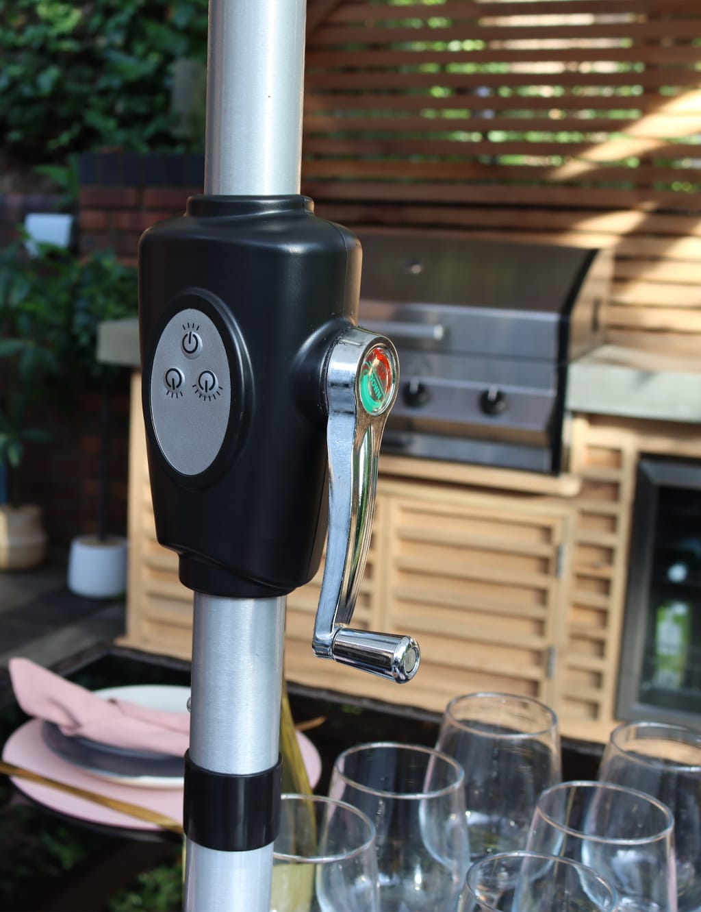 Crank and Tilt LED Strip Parasol 6 of 8