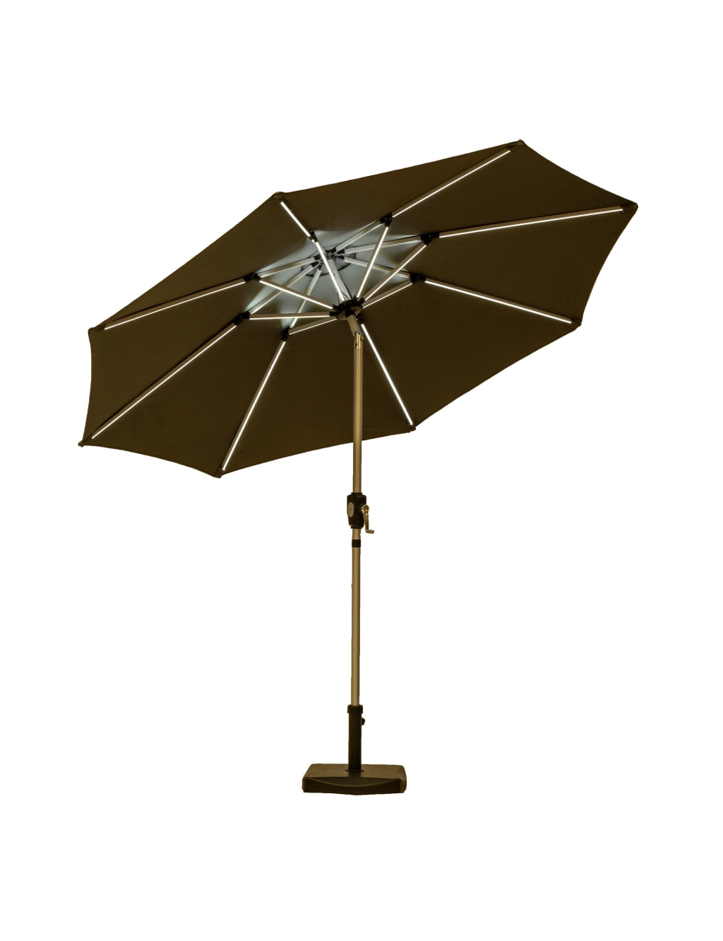 Crank and Tilt LED Strip Parasol 2 of 8