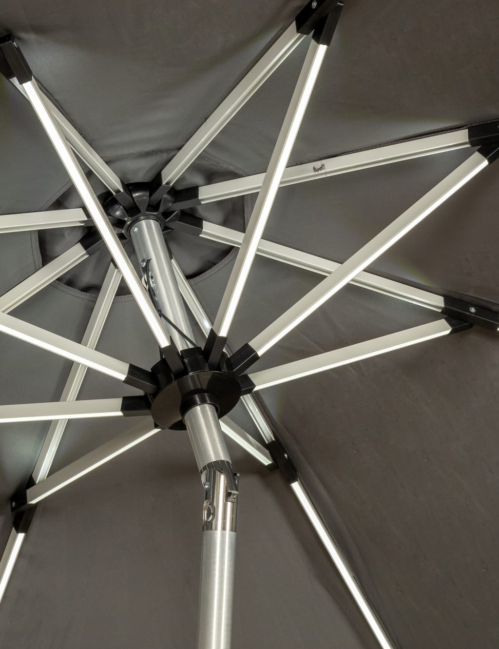 Crank and Tilt LED Strip Parasol 3 of 8