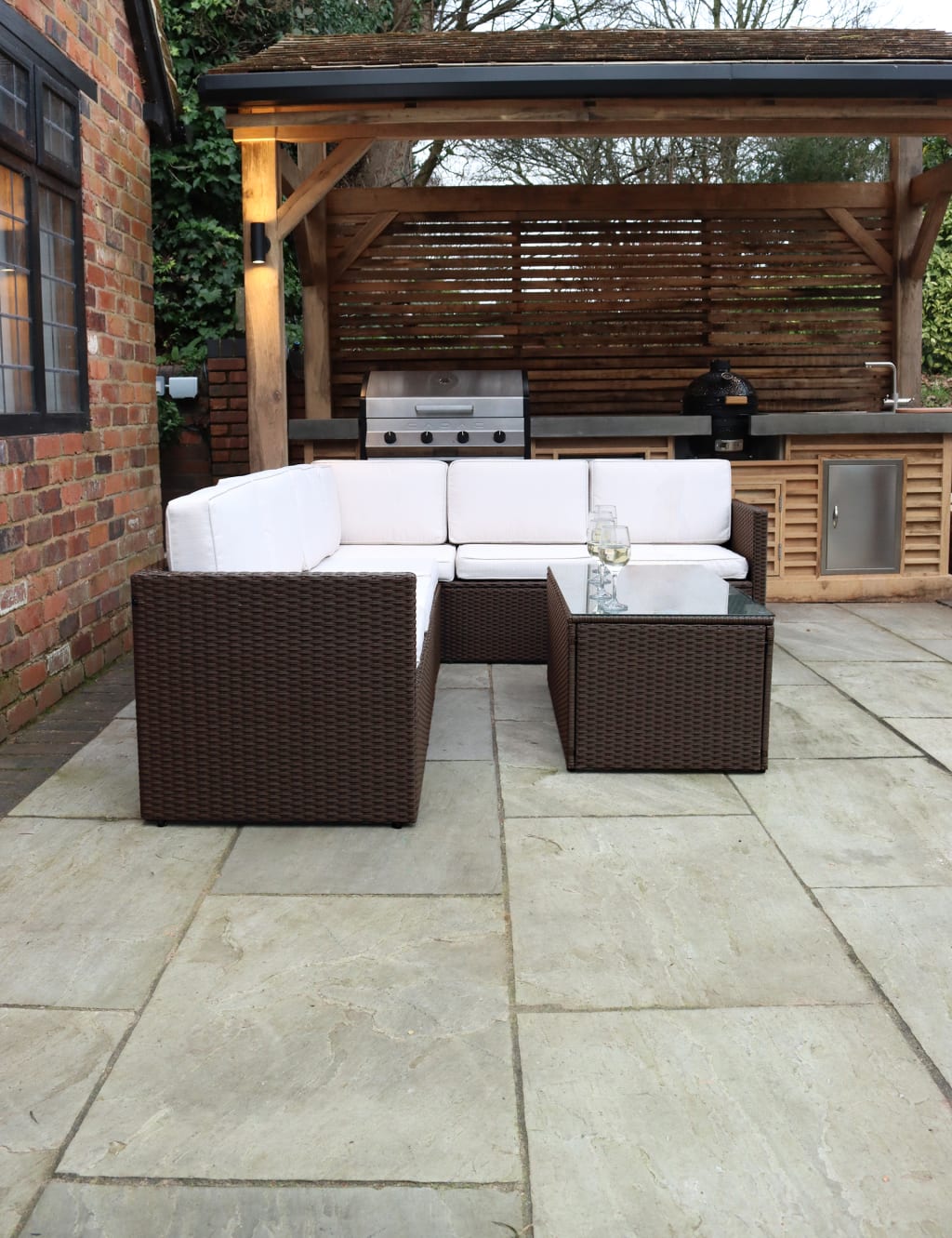 Berlin Rattan Corner Garden Lounge Set 4 of 5