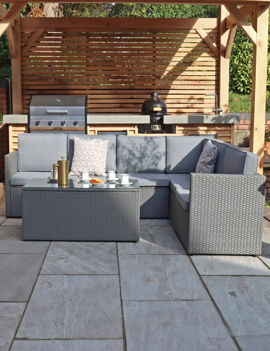 Berlin Rattan Corner Garden Lounge Set 1 of 6
