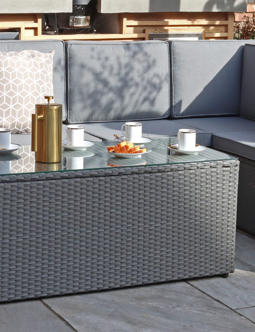 Berlin Rattan Corner Garden Lounge Set 4 of 6