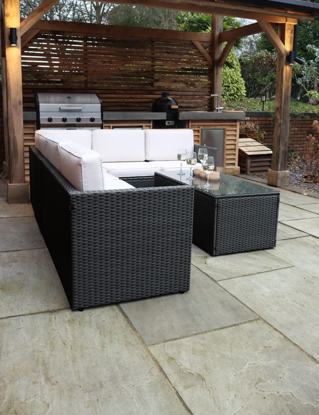 Berlin Rattan Corner Garden Lounge Set 3 of 5