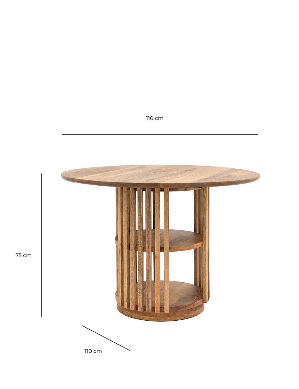 Voss Mango Wood Round Dining Table 6 of 6