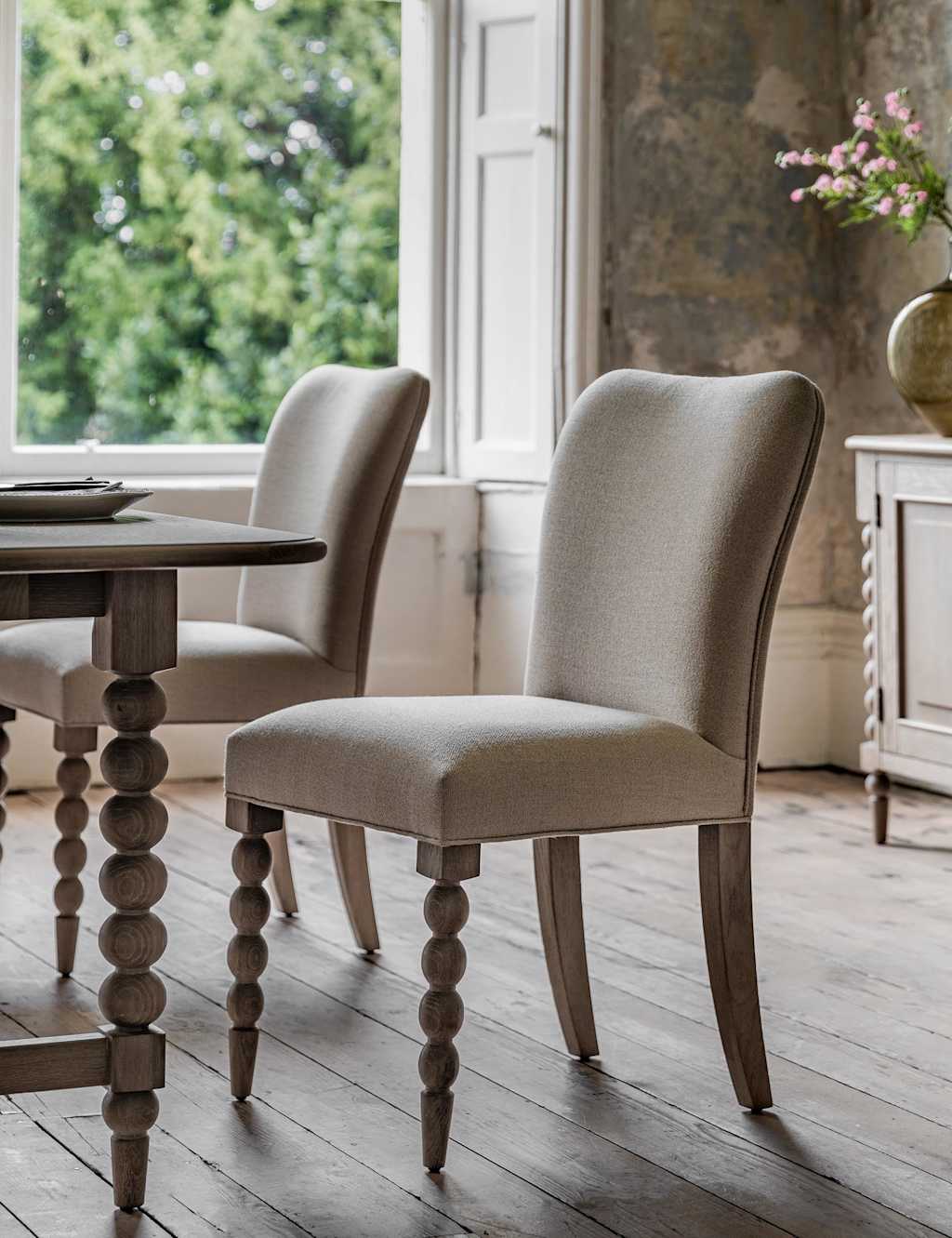 Set of 2 Artisan Fabric Dining Chairs 1 of 4