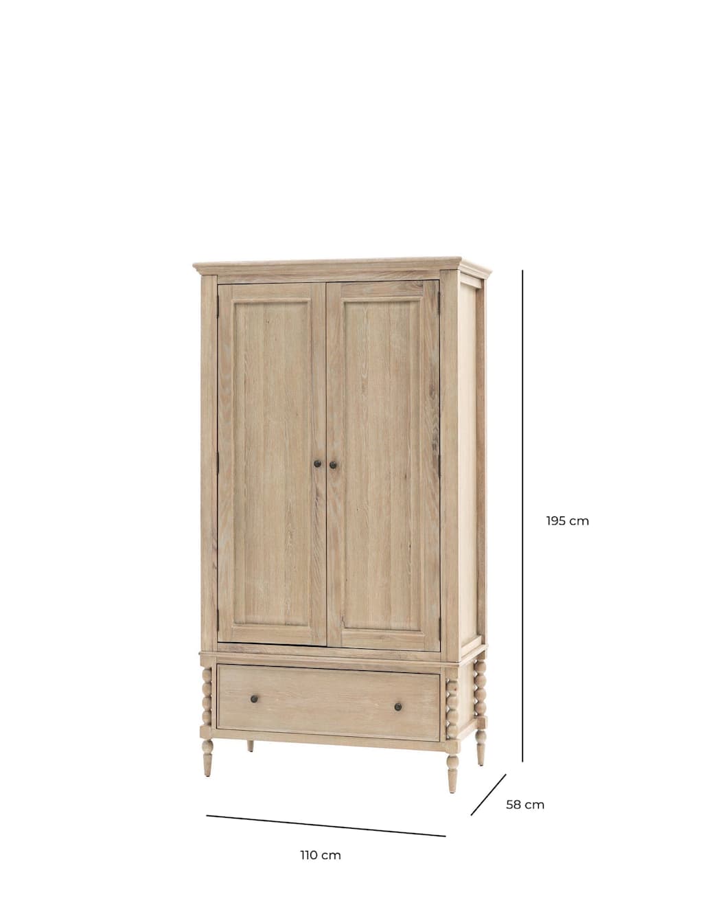 Artisan 1 Drawer Double Wardrobe 7 of 7