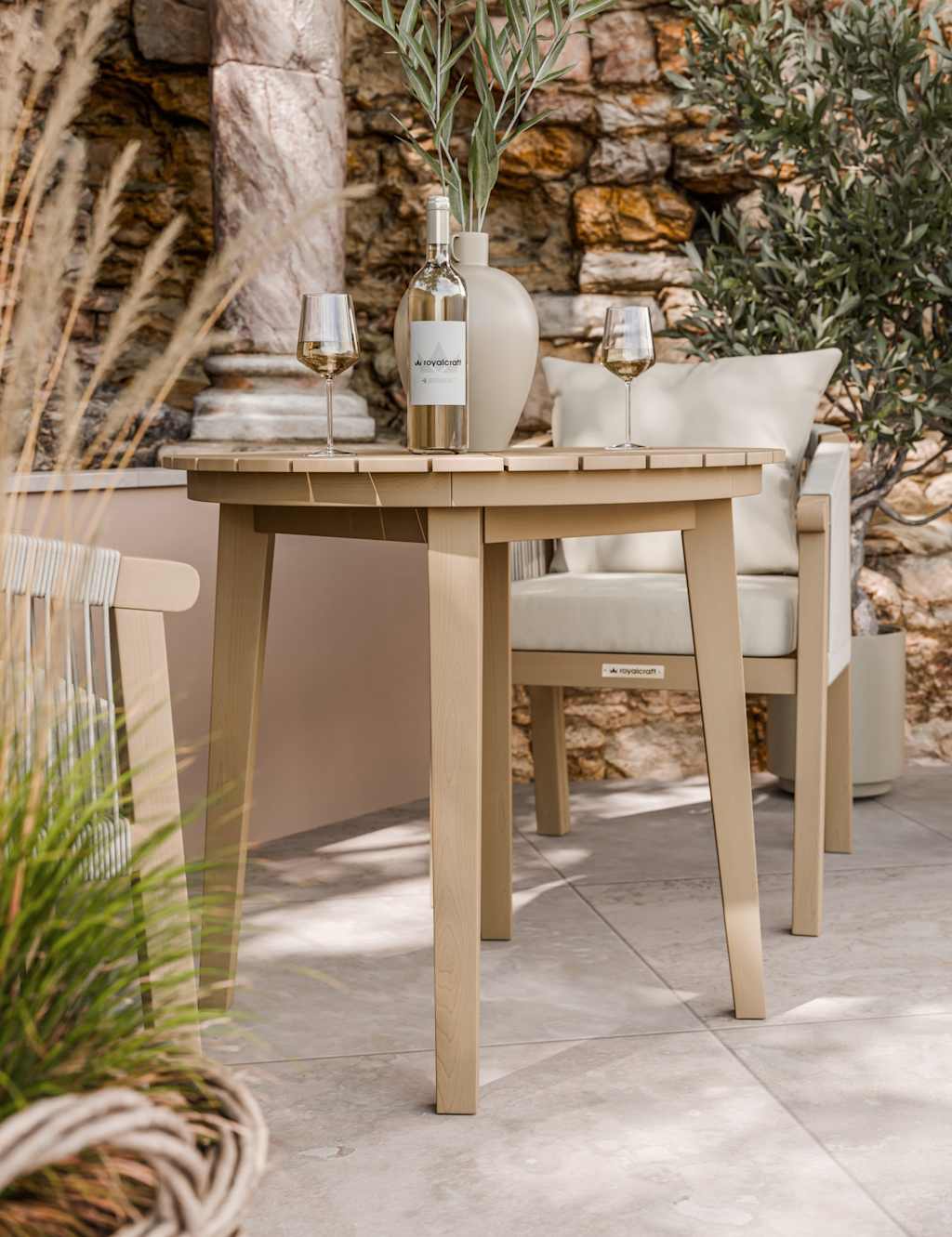 Roma 80cm Round Dining Bistro Set 3 of 7