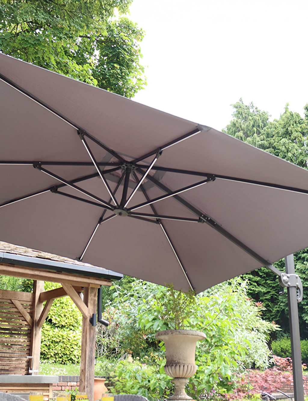Square LED Parasol with Base 3 of 9