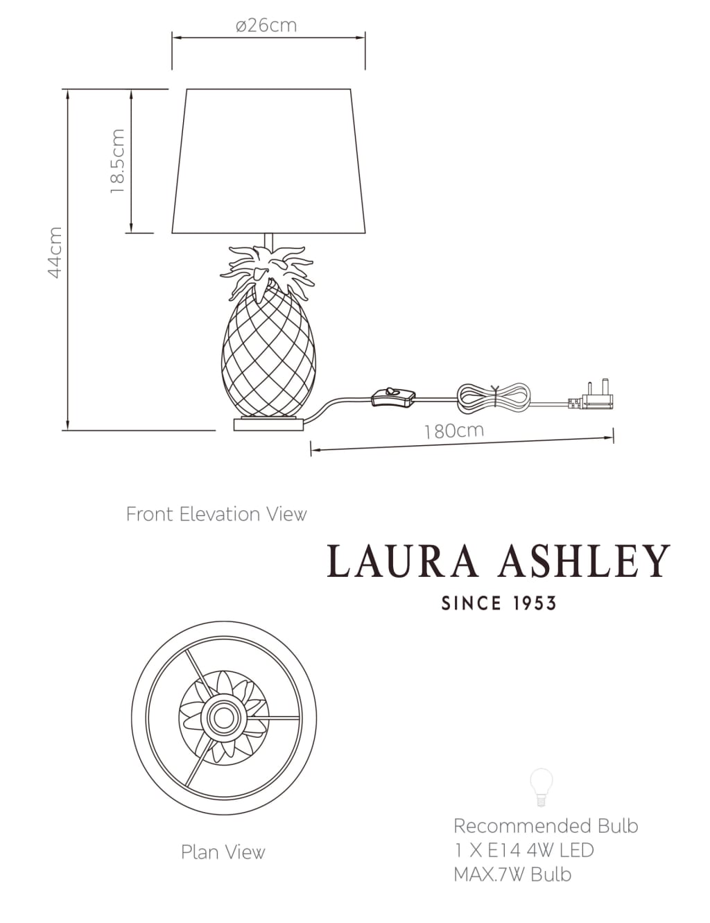 Pineapple Glass Table Lamp 5 of 5