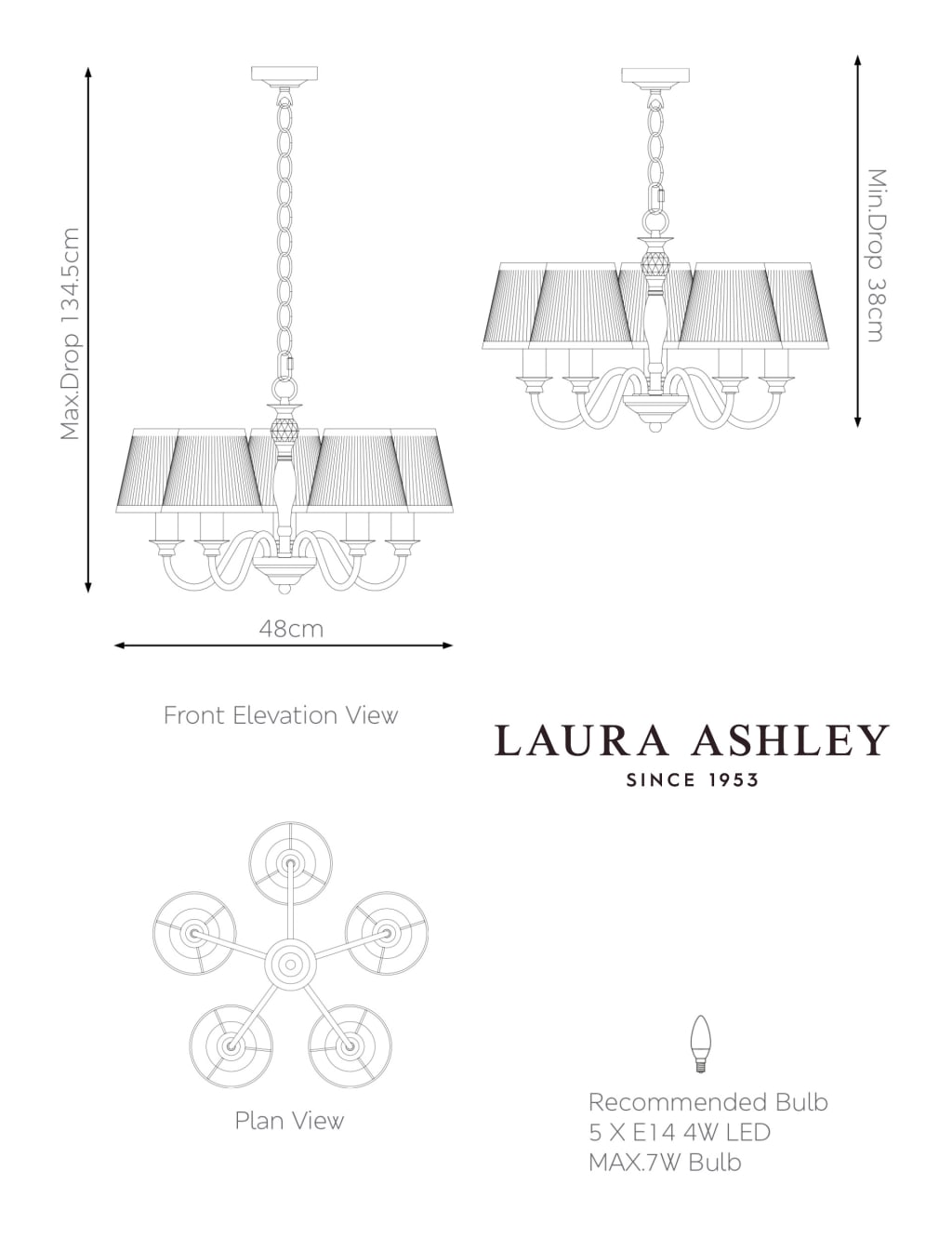 Ellis Five Arm Pendant Light 3 of 3