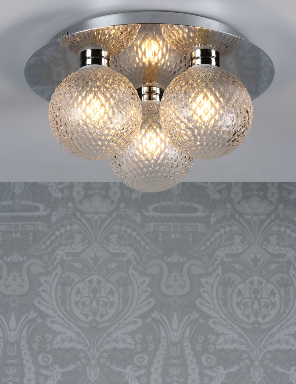 Prague Faceted Glass Flush Ceiling Light 3 of 4