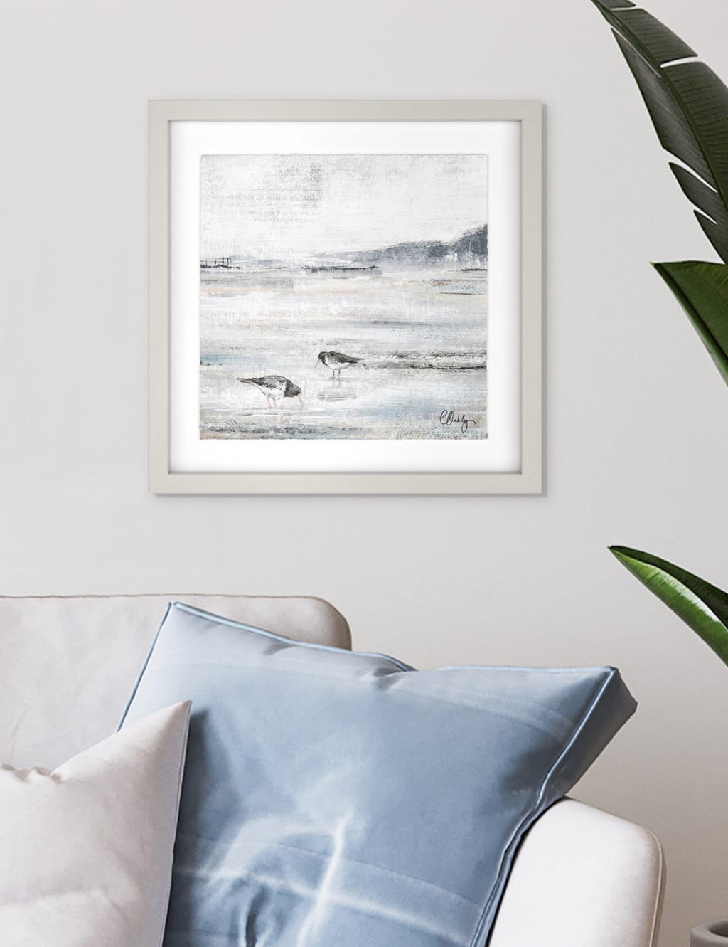 Oyster Catchers Square Framed Art 1 of 1