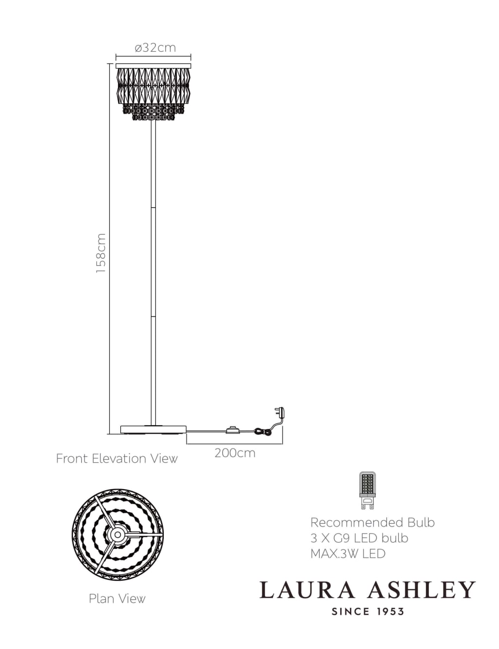 Rhosill Faceted Glass Floor Lamp 6 of 6