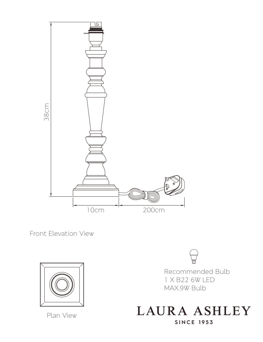 Tate Wooden Table Lamp Base 5 of 5