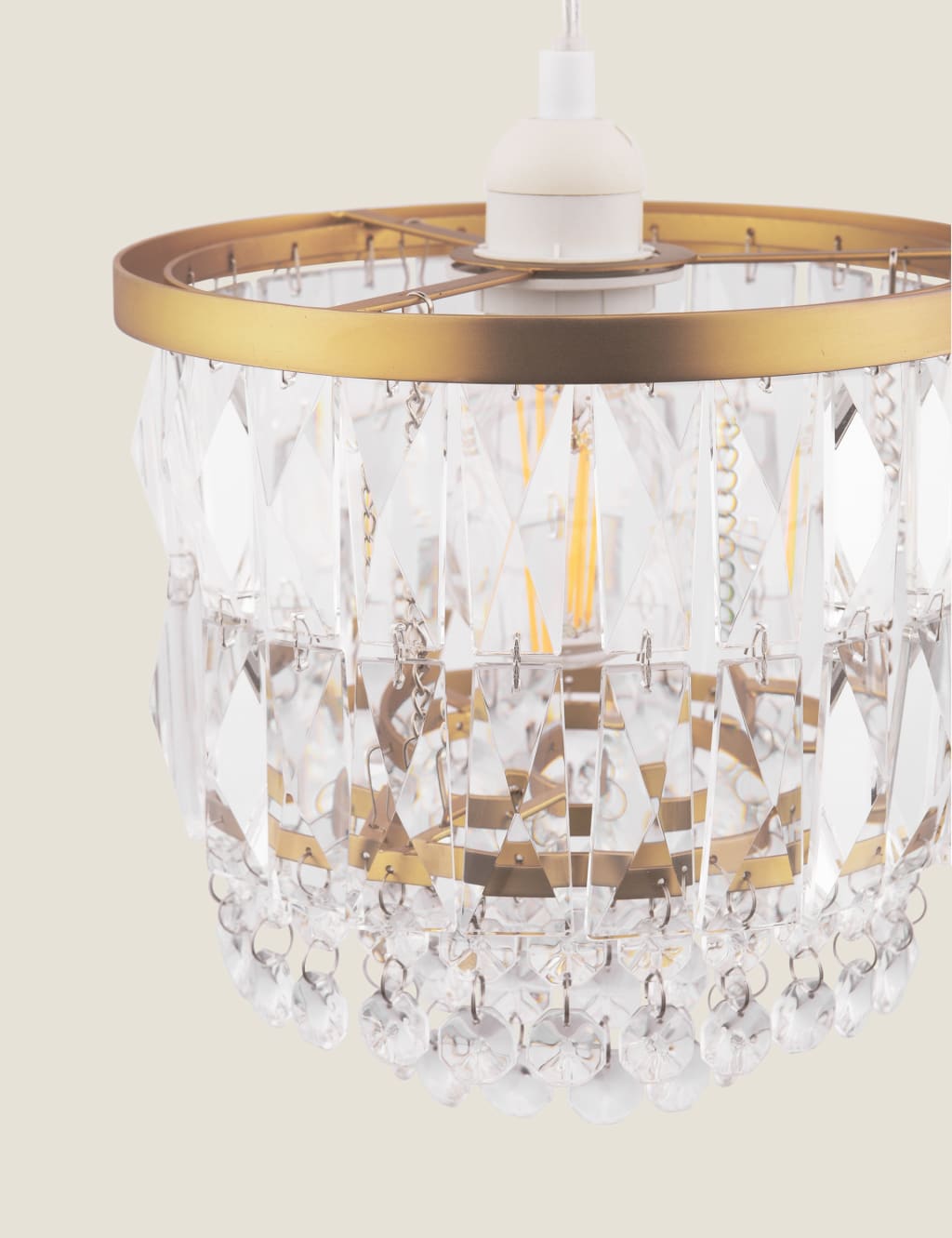 Rhosill Faceted Glass Easy Fit Pendant Light 4 of 6