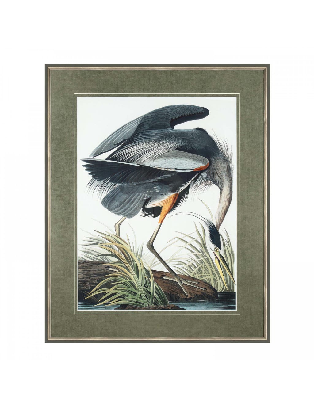 Vintage Blue Heron Framed Art 2 of 2